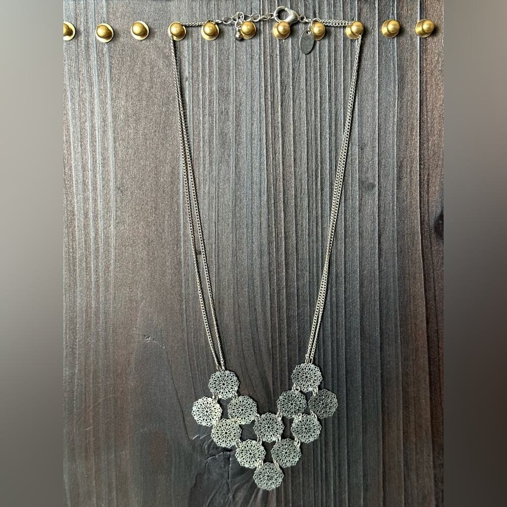Silver Tone Medallion Necklace